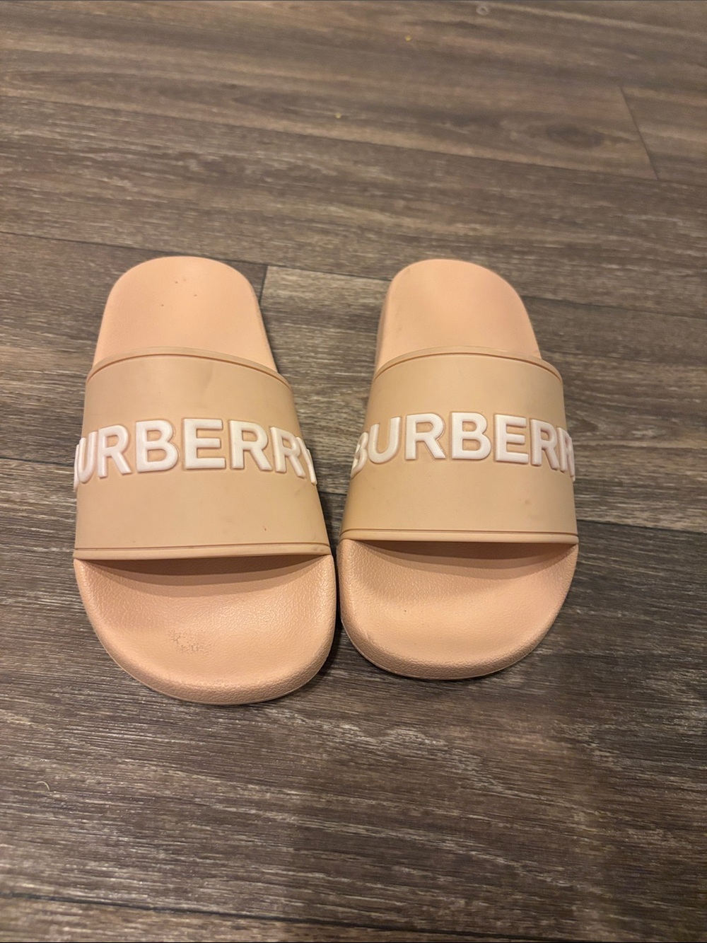 Burberry Blush Beige Logo Slide Sandals